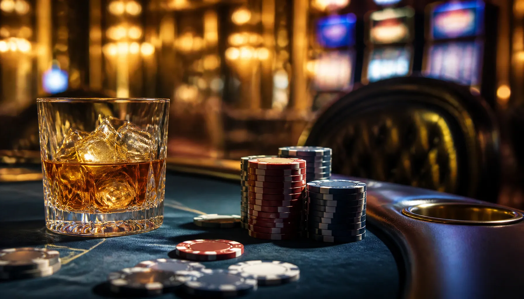 Fanned playing cards with a joker card on deep purple velvet surface under dramatic cinematic lighting